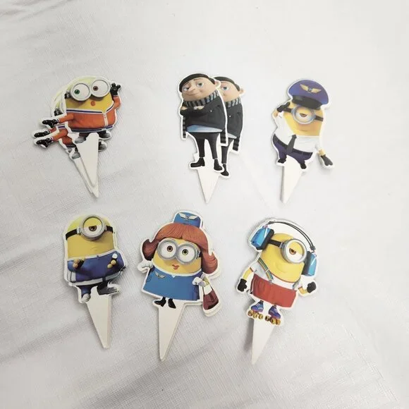 Minion Cupcake Toppers Gru Kevin Bob 24 Piece Birthday Party Them Table Decor