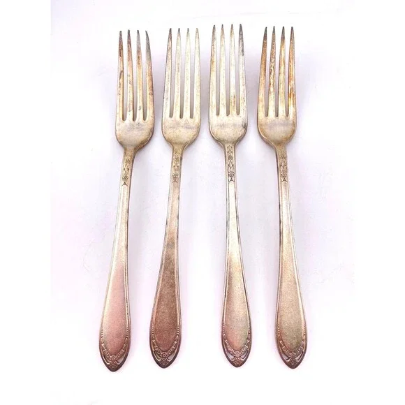 Vtg 1847 Rogers Bros Silverware 4pc DINNER FORKS International Silver Plate