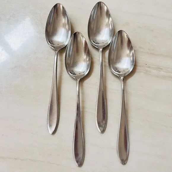 4pc WMF Cromargan Germany Shadowpoint Soup Spoon 7 1/4” Stainless