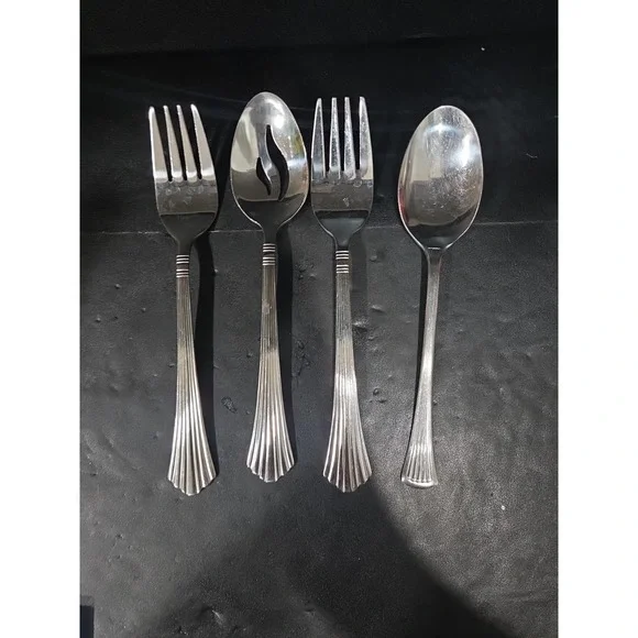 Farberware Heron Silverware Set, 4‎ Serving Pieces, Stainless Flatware, Cutlery