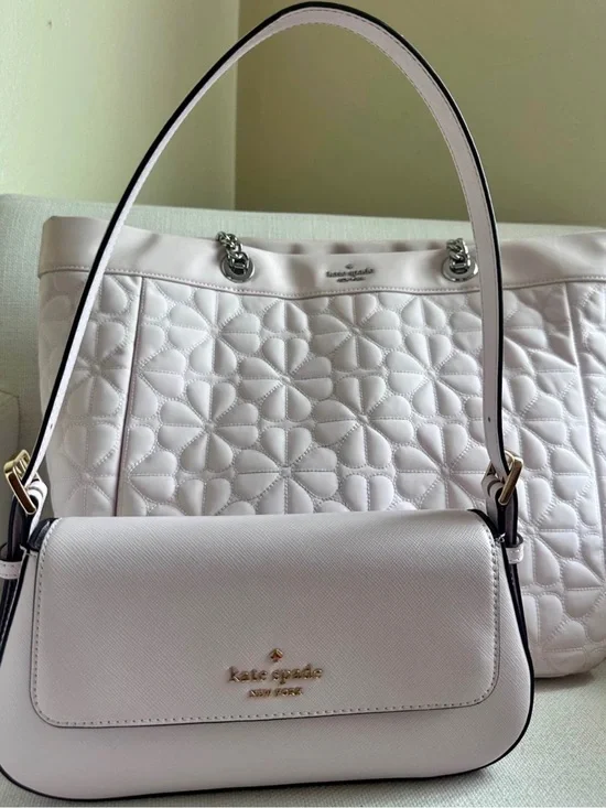 kate spade Pale Pink Quilted Tote and Matching Shoulder Bag Set