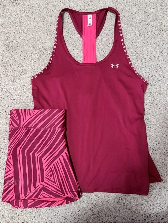 Under Armour Maroon & Pink Matching Set