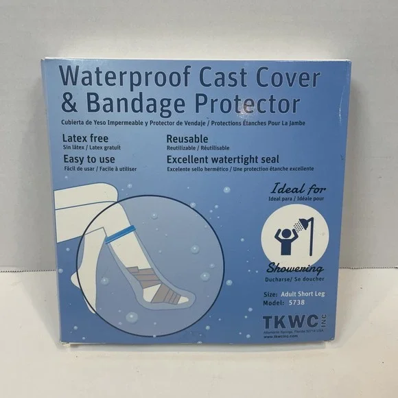 Waterproof Cast Cover Adult Short Leg Bandage Protector Latex Free Reusable‎