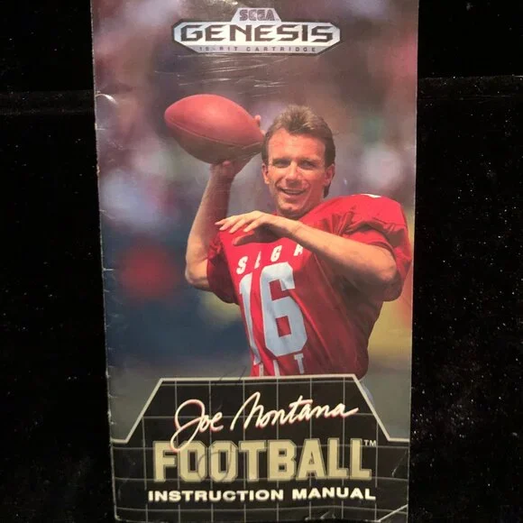Joe Montana Football Sega Genesis Video Game Instruction Book Manual