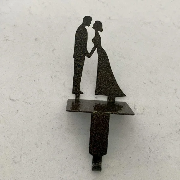 Elegant Black Wedding Cake Topper