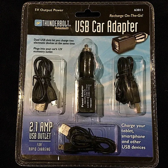 Thunderbolt Magnum USB Car Adapter New!