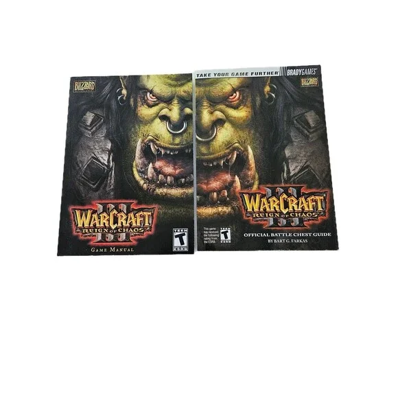 Lot Of 2 WarCraft III Guides Reign of Chaos Game Manual- Official Battle Chest