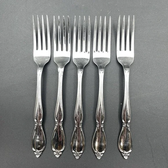 Oneida Community Chantelaine Stainless Dinner Forks Lot of 5 Replacement