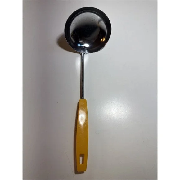 Vintage Ekco Chromium Plated Yellow‎ Handle Ladle