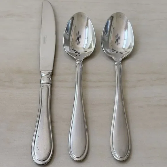3pc Cambridge Cherish Dinner Knife and Spoons Stainless Frosted Handle