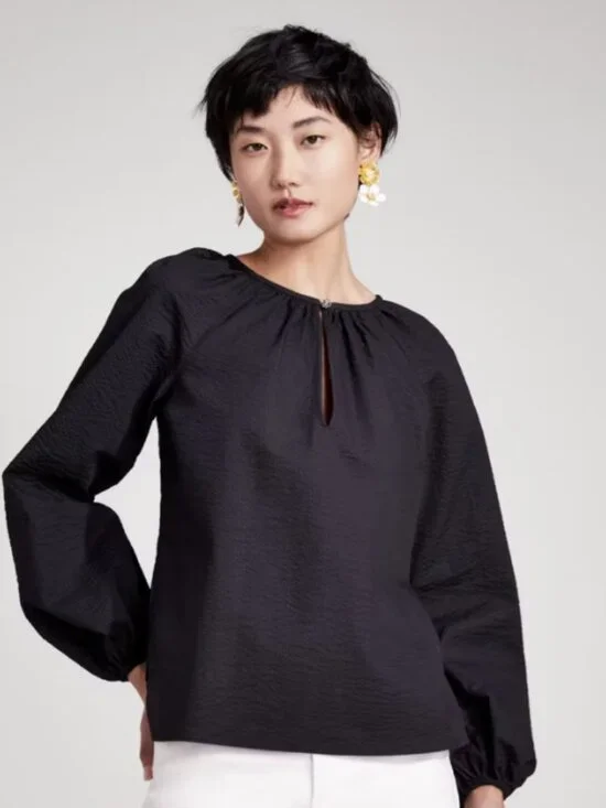 Kate Spade Solid Seersucker Top Size XL