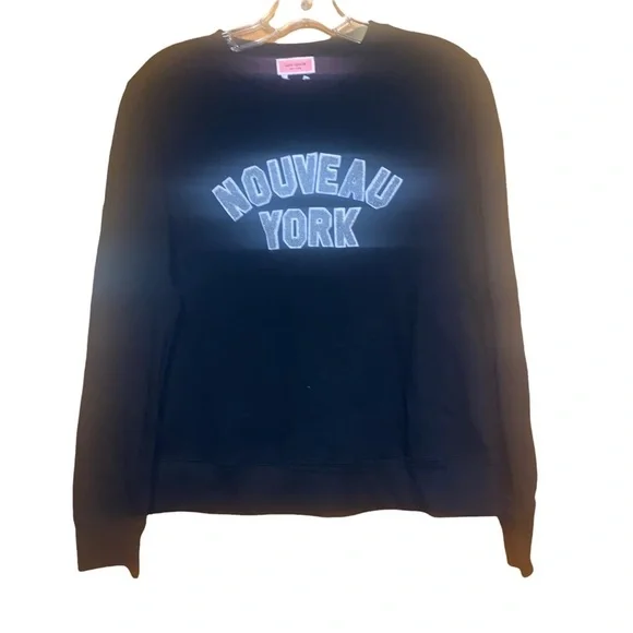 Kate Spade New York Women's Black Nouveau York Sweatshirt Pullover Size Small