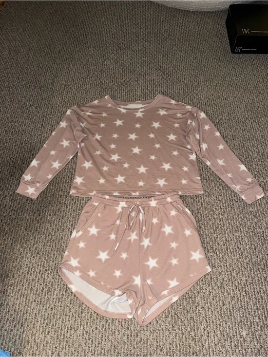 Star-Print Blush Pink Matching Set