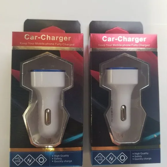 Dual Port USB Car Adaptor 2 pack