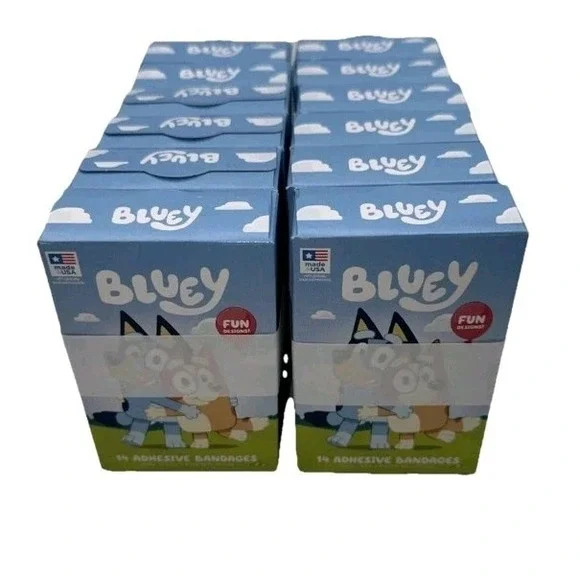 12 BOXES~Bluey - Adhesive Bandages 3/4in x 3in‎ 168 Kids Bandages-USA