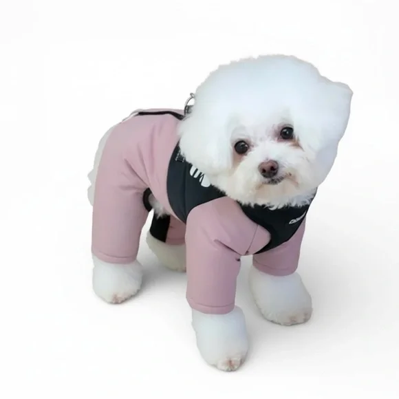 DOG WINTER JUMPSUIT IN LILAC & BLACK - BRAND NEW