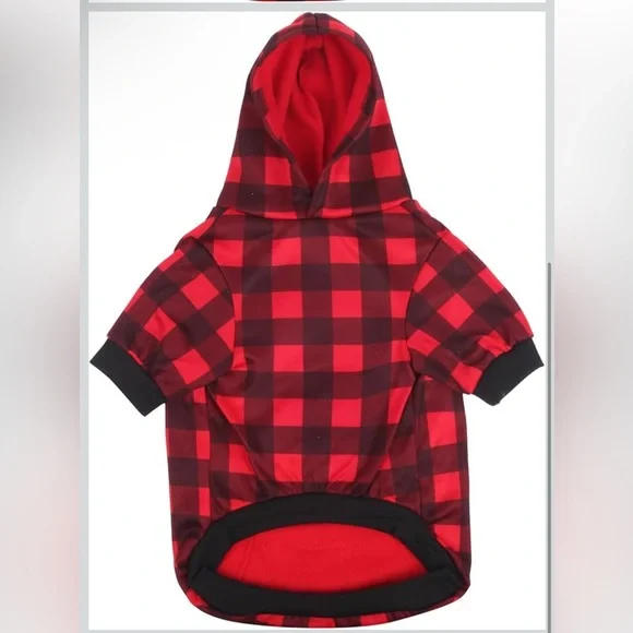 ⚡️NIP Red Black Buffalo Plaid Dog Sweater Size S