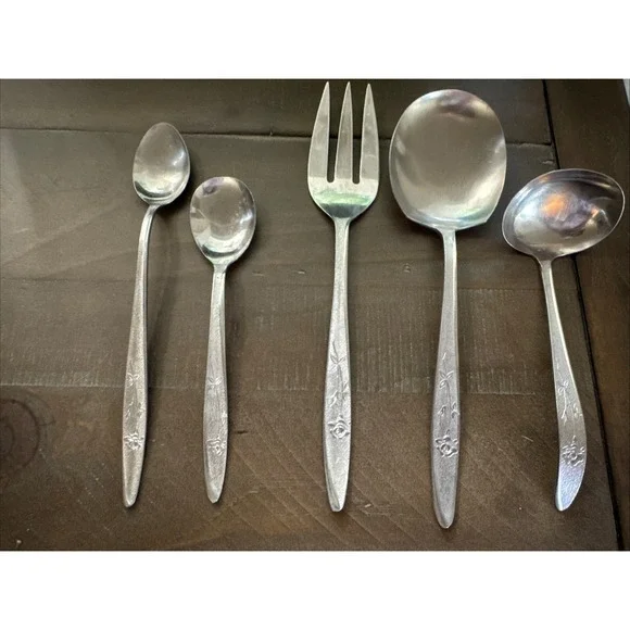 International INS605 Florentine Rose Japan 5 Piece Serving Set Stainless