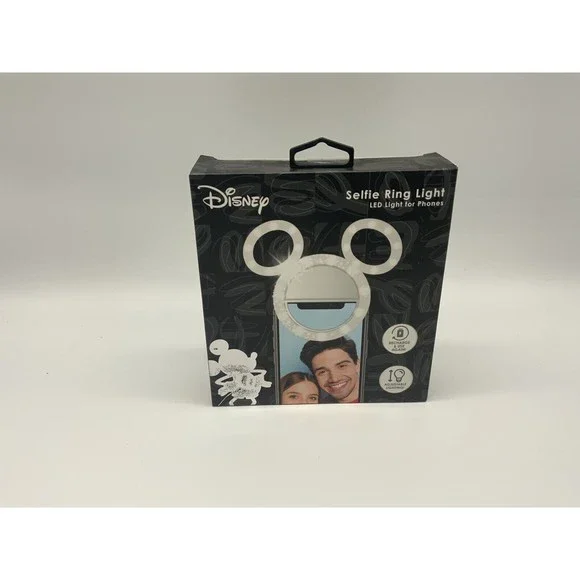 Disney Mickey Mouse Clip On Selfie Ring Light for Phone- Rechargeable LED Ring.