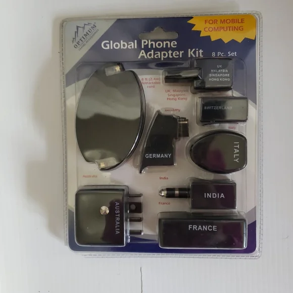 New Optimum Travel Accessories Global Phone Adapter Kit E02547 1724510- 8pcs
