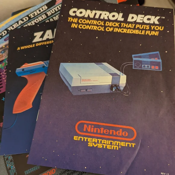 Vintage Nintendo manual Rev-3 1988 & poster