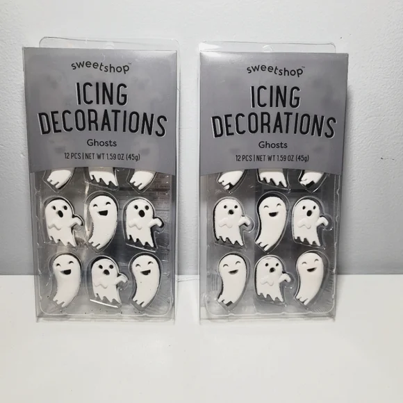 2 PACKS - Sweetshop Halloween Ghosts Candy Icing Decorations 12 Piece