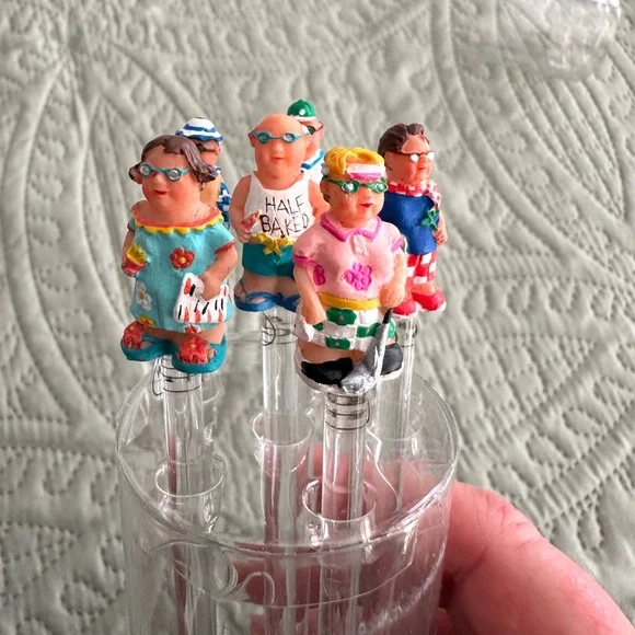 Boston Warehouse Set of 6 Beach Retirees Asst Cocktail Swizzle Stir Sticks