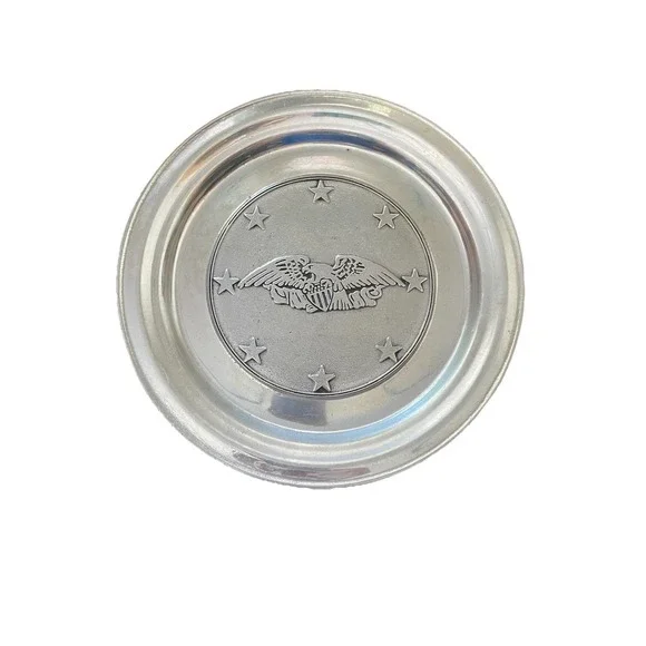 Wilton Armetale Pewter Plate Military Pilot Wings Stars USA Columbia PA 11