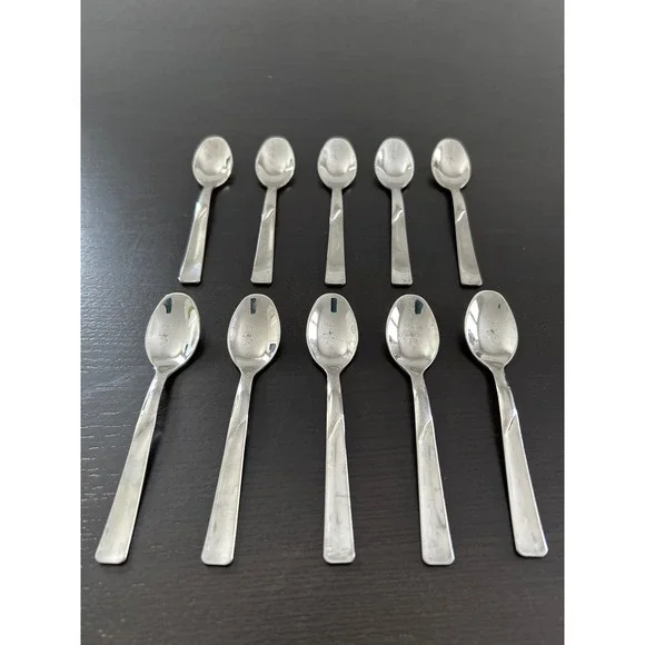 10 Endurance 18/10 Italy Stainless Steel Espresso Demitasse Spoons Starburst