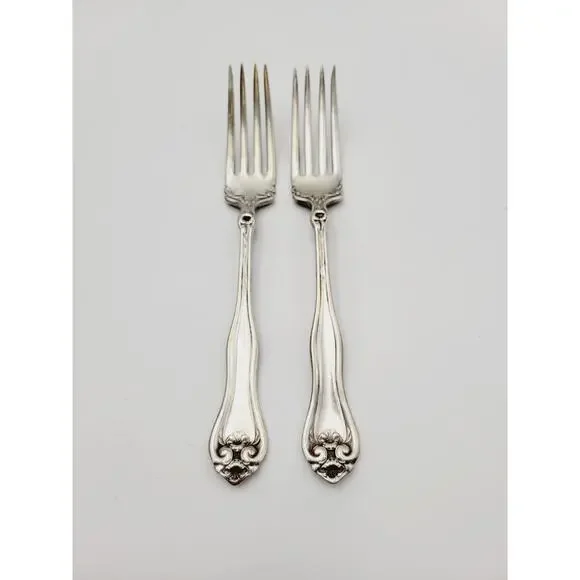 1881 Rogers Silverplate Dinner Forks 1910 Leyland Set of 2 Discontinued