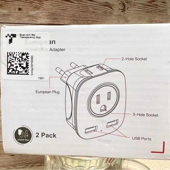 European Travel Plug Adapter, VINTAR International Power Adaptor with 2 USB