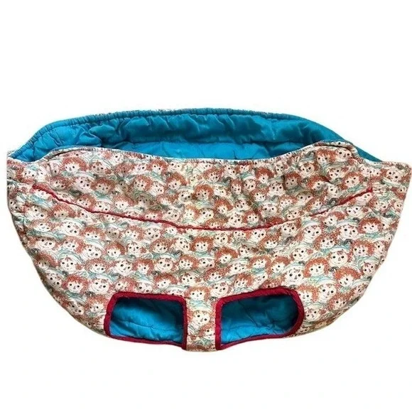 Unbranded Shopping Cart Cover Blue Red Raggedy Ann Quilted Vintage Style