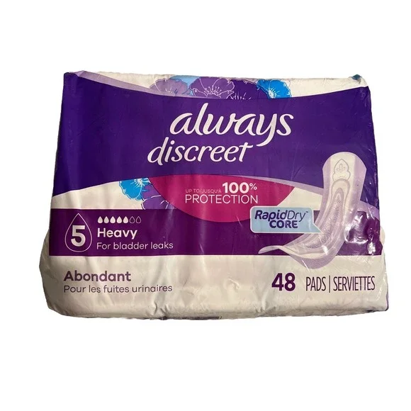VTG Always Discreet Size 5 Heavy Bladder Leaks, 48 Pads Rapid Dry Core USA Movie
