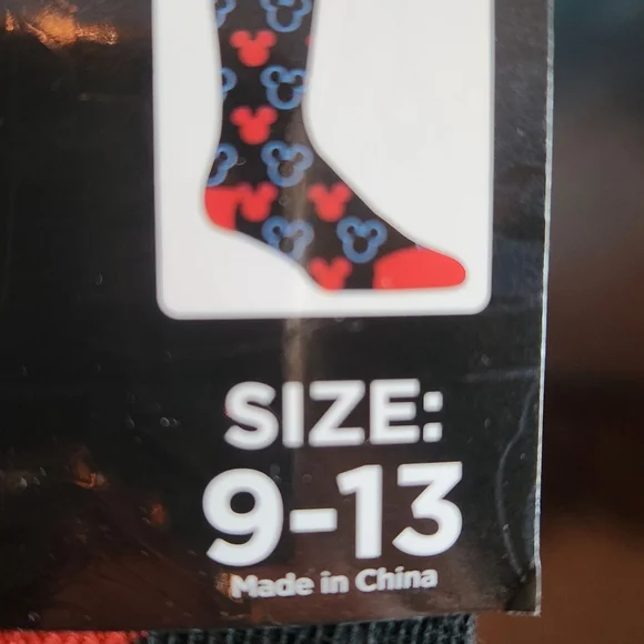 Disney Men's Mickey Mouse Socks - Black and Red