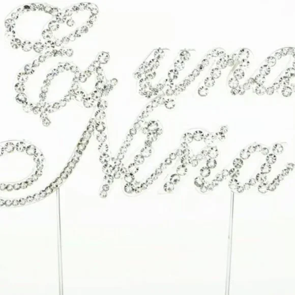 Silver Metal Es Una Niña Rhinestone Cake Topper Baby Shower Party Decoration