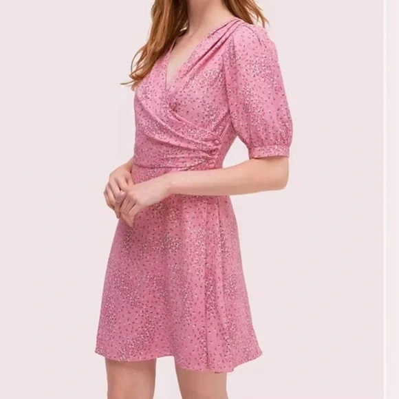 Kate Spade Meadow Floral Wrap Dress Pink Size 6 NWOT