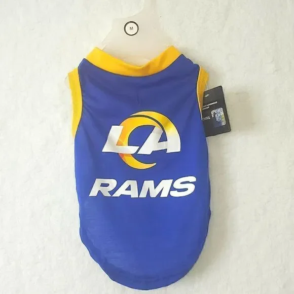Silver Paw Los Angeles Rams Doggie T Shirt Jersey Size Medium
