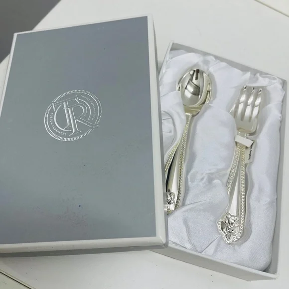 Things Remembered Silver Plated Baby Spoon & Fork Gift Set Keepsake