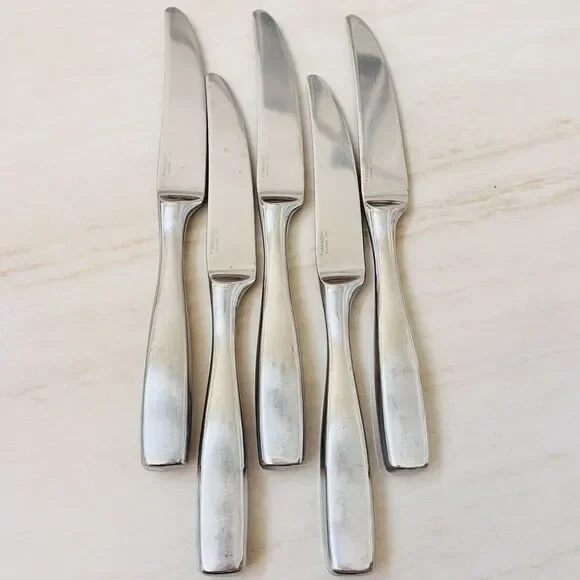 5pc YAMAZAKI Belgrove Dinner Knife 9 1/4” Stainless Glossy New French Hollow