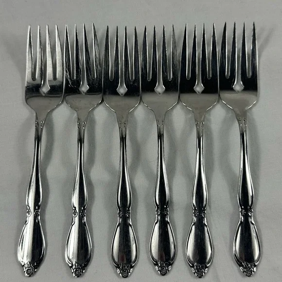 Oneida Community Stainless CHATELAINE Pattern Salad or Dessert Forks Set Of 6