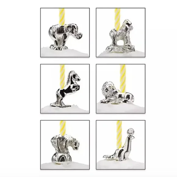 REED & BARTON Set of 6 Circus Animals birthday Cake candle holders