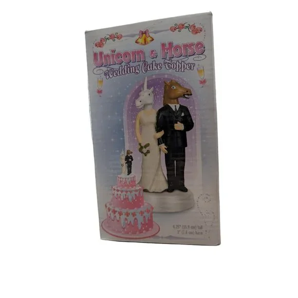 UNICORN AND HORSE WEDDING CAKE TOPPER - Close Out