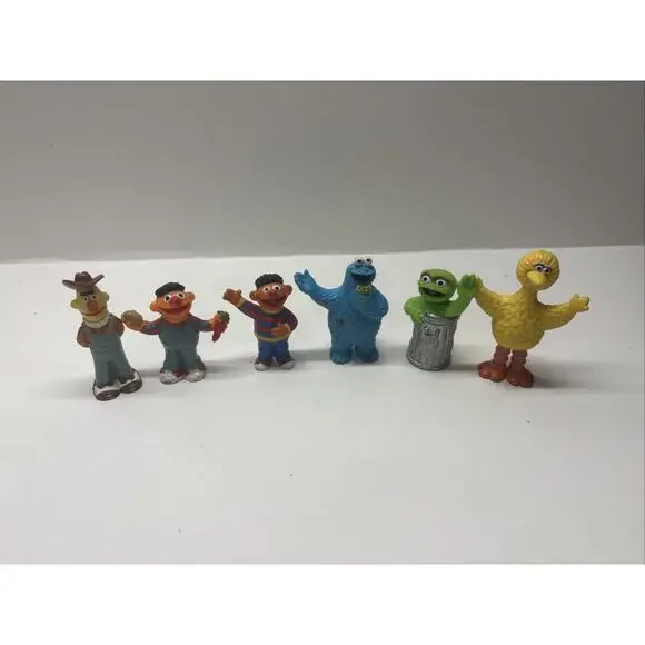 JHP Sesame Street 3” Cake Topper Figures Lot Of 5 - Cookie Monster Big Bird Etc