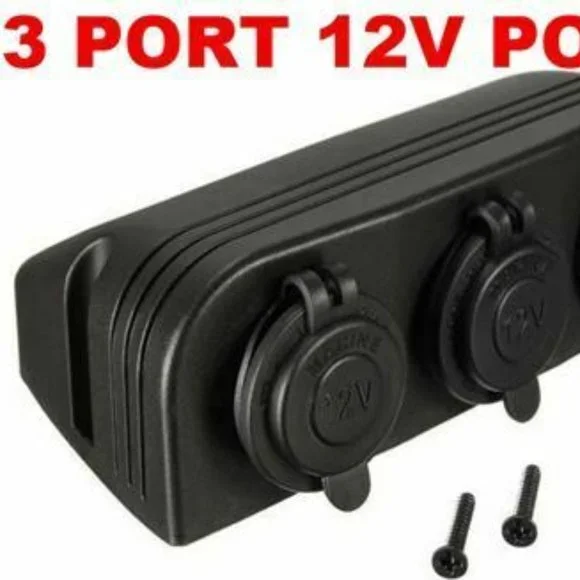 Marine 12V-24V 3-WAY Waterproof Boat-Car-RV-ATV Power Socket