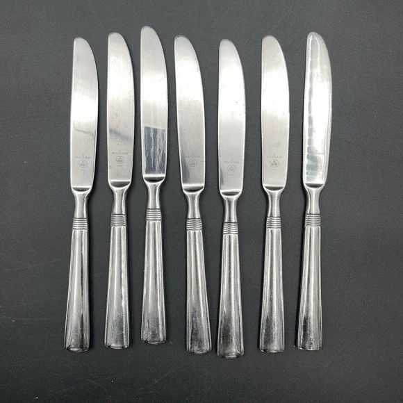 Pfaltzgraff Kenilworth Flatware Lot 7 Dinner Knives Stainless China