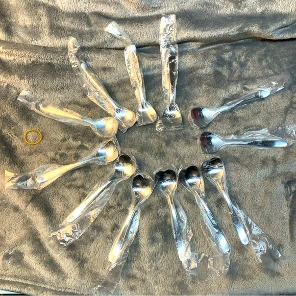 LOT of 12 Alessi Delta Heart Shaped Spoon Coffee Tea Dessert