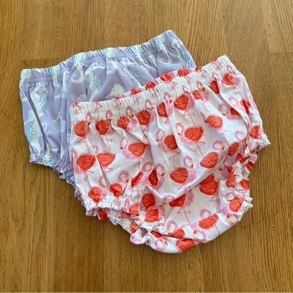 Pottery Barn Baby 6-12 MONTHS Printed 100% Cotton Two Diaper Covers NEW