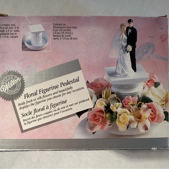Wilton Floral Figurine Pedestal - White NWT