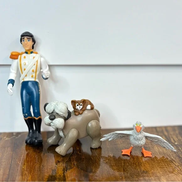 Prince Eric Figure Set with Dog and Scuttle Seagull Disney Cake Toppers Lot