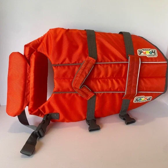 Outward Hound Life Jacket Dog Medium Orange Excellent Dual Handle Reflective